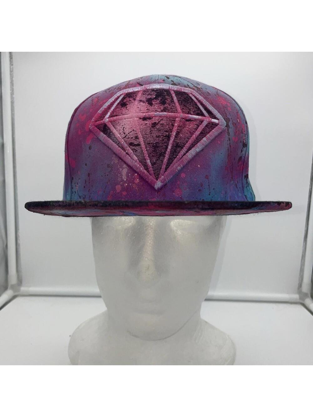 Custom Painted SOLE ADDICTION SnapBack Hat Neon Pink/Teal OSFM